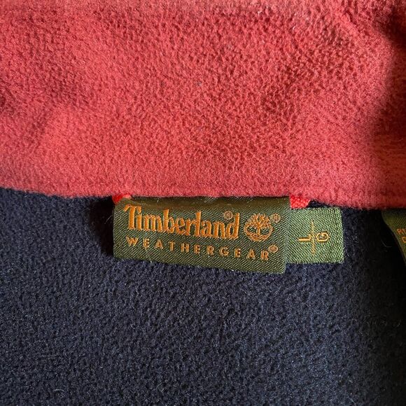 Timberland Full Zip Fleece Jacket Men's Size L Burnt Orange High Neck Zip Pocket - Picture 12 of 16